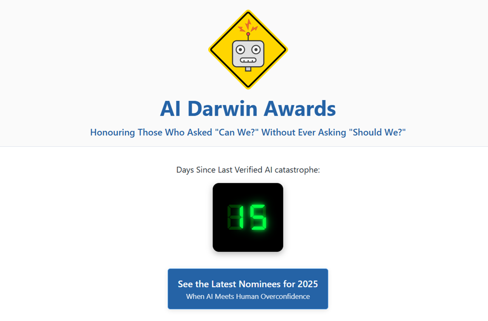 AI Darwin Awards honour worst tech blunders