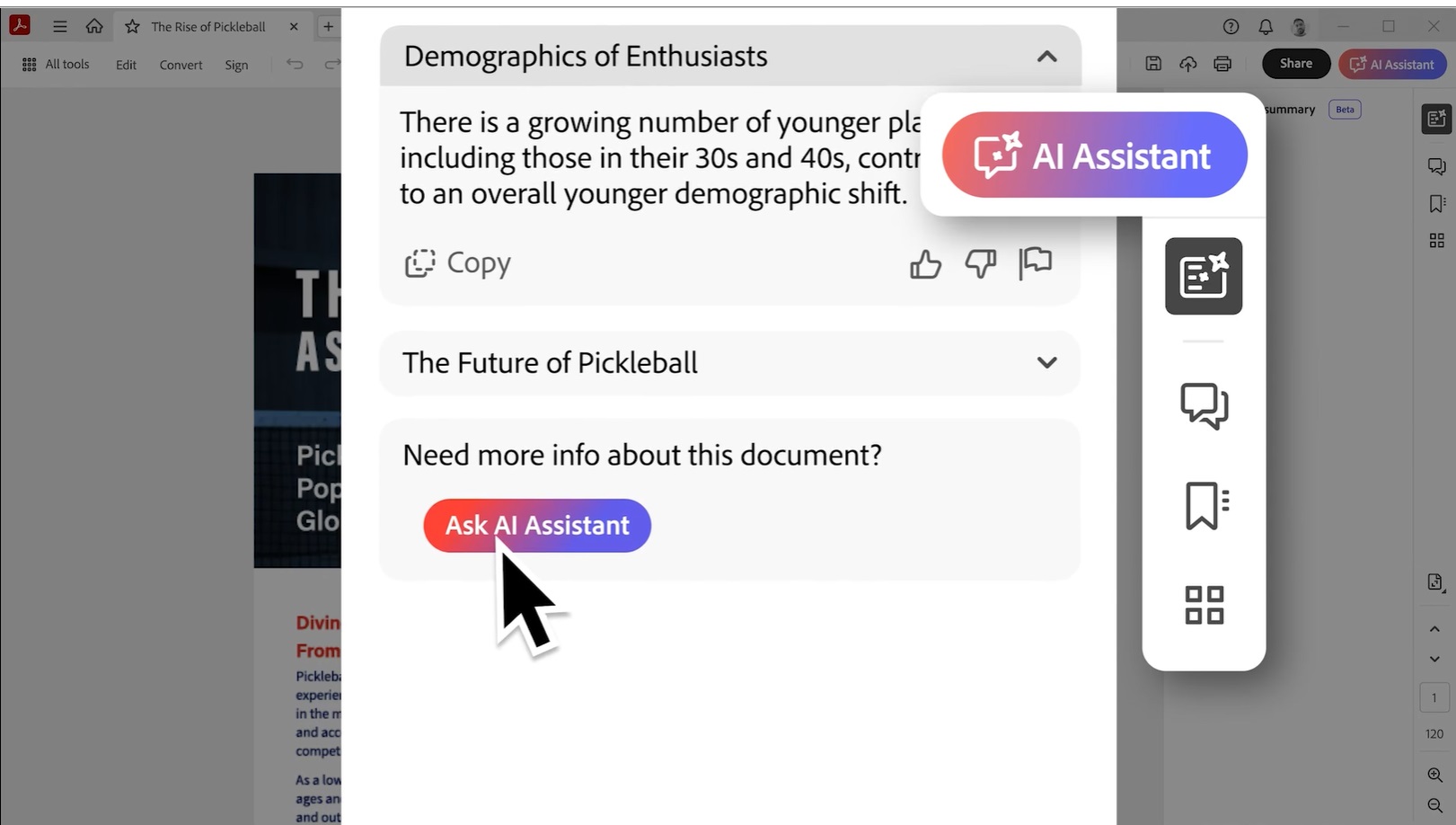 Adobe's AI assistant that can search and summarize PDFs